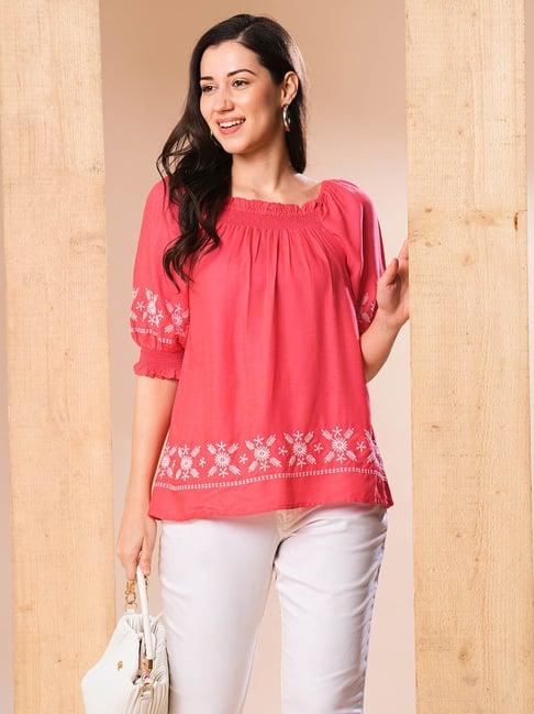 globus red embroidered tunic