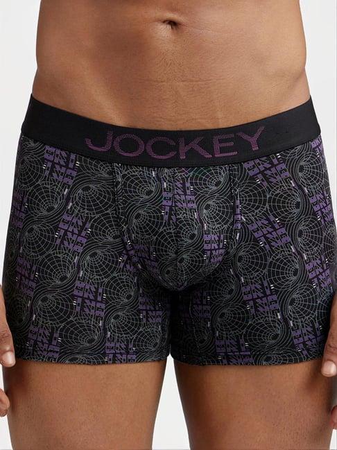 jockey black & plum printed trunks