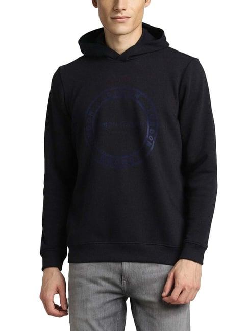 simon carter london black printed regular fit hoodie