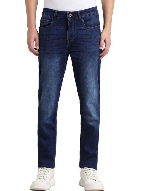 simon carter london slim fit navy lightly washed mid rise jeans