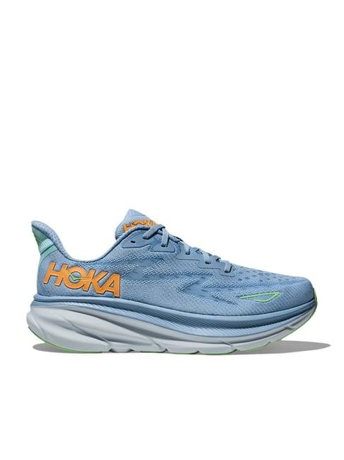 hoka men's m clifton 9 illusion blue running shoes