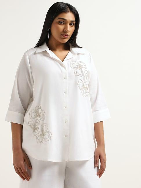 gia by westside white embellished shirt