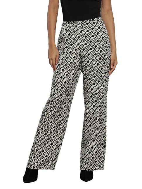 tommy hilfiger black printed relaxed fit trousers