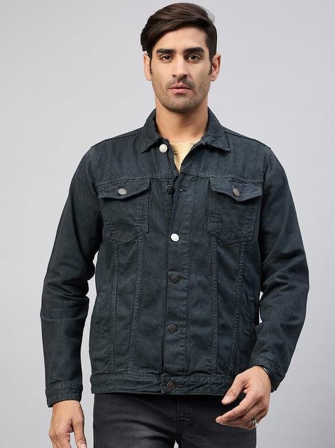 club york dark grey regular fit denim jacket