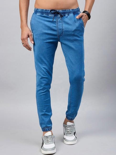 club york light blue regular fit lightly washed jogger jeans