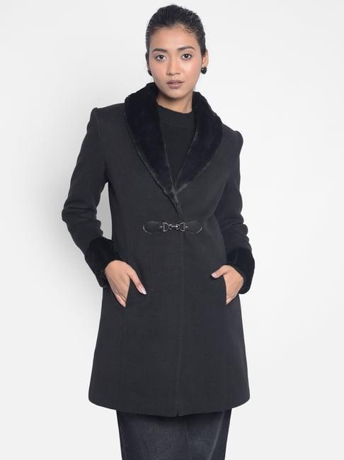 crimsoune club black regular fit overcoat