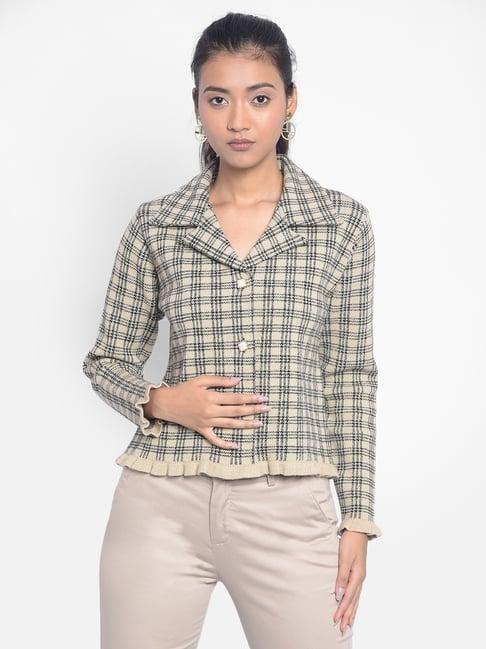 crimsoune club brown & black checks cardigan