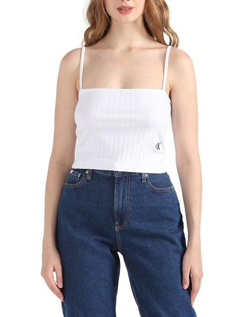 calvin klein bright white slim fit top