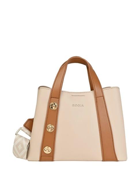 rocia by regal beige pu solid handbag