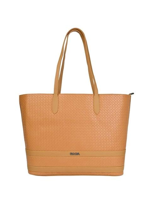 rocia by regal tan pu textured tote handbag