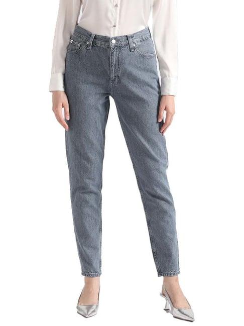 calvin klein denim grey solid regular fit jeans