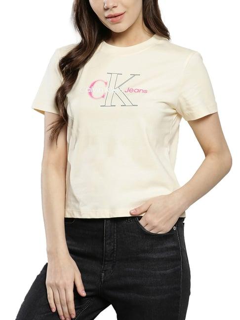 calvin klein vanilla logo regular fit t-shirt