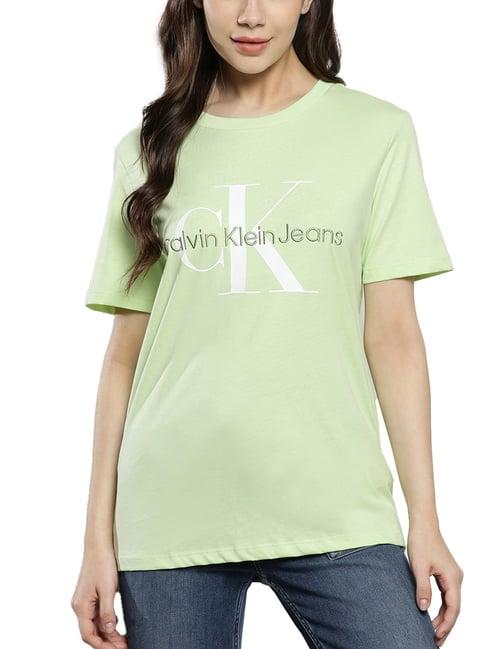 calvin klein exotic mint logo straight fit t-shirt