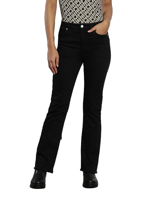 tommy hilfiger bootcut stay black lightly washed high rise jeans