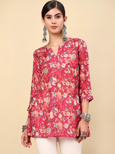 soch pink floral print tunic