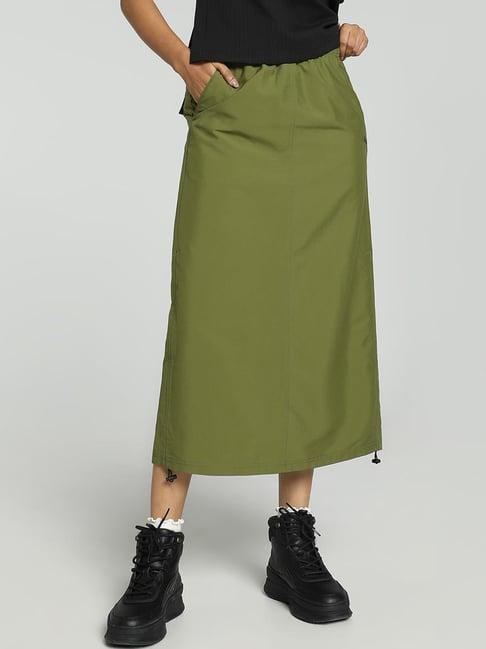 puma green a-line skirt