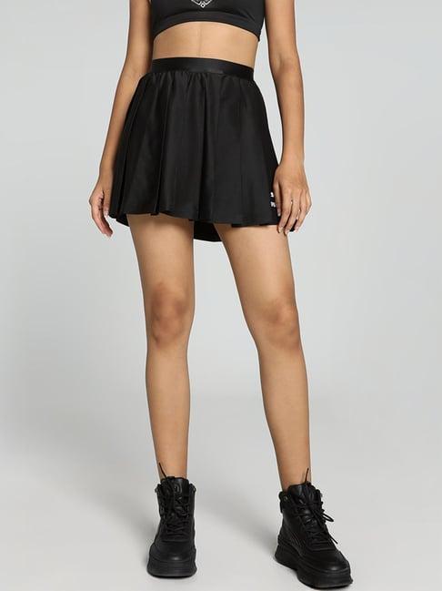 puma black logo work a-line skirt