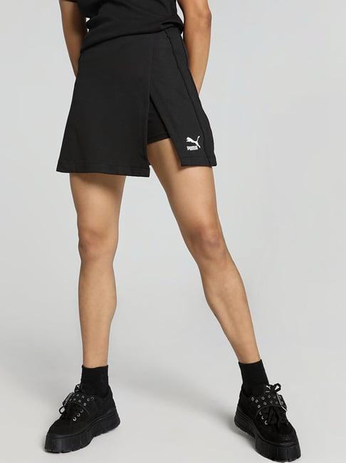 puma black logo work a-line skirt