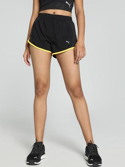 puma black self pattern sports shorts