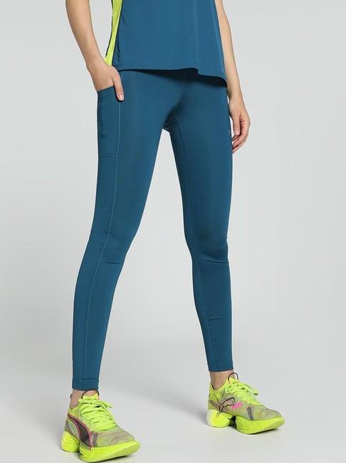 puma blue mid rise sports tights