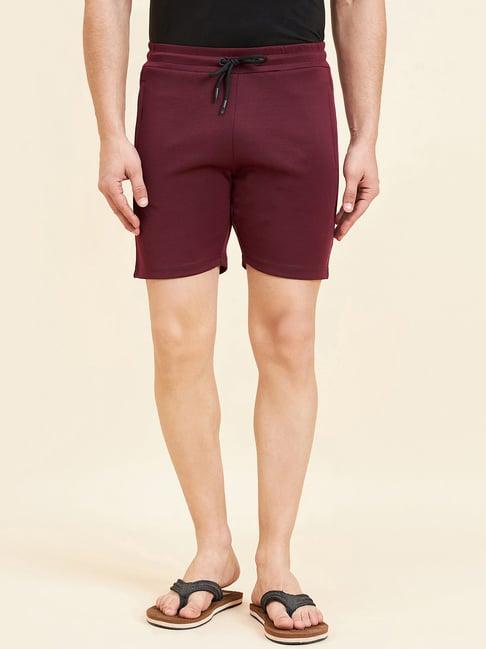 sweet dreams maroon regular fit lounge shorts