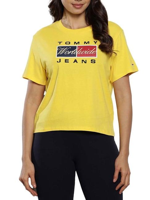 tommy hilfiger star fruit yellow logo regular fit t-shirt