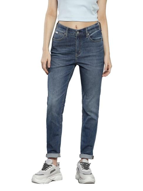 calvin klein regular medium lightly washed mid rise jeans