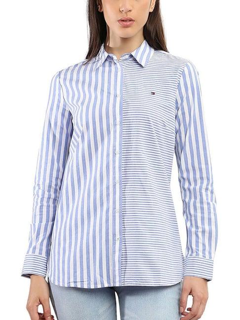 tommy hilfiger verona blue stripes regular fit shirt