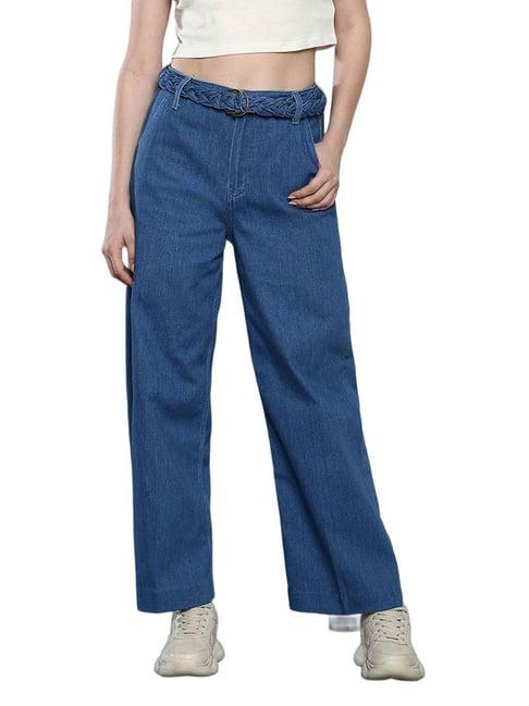 tommy hilfiger flare fit blue lightly washed high rise jeans