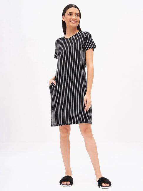 sweet dreams black striped night dress