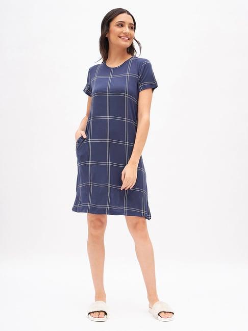 sweet dreams navy check night dress