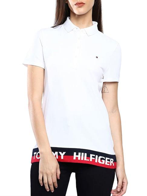 tommy hilfiger bright white regular fit polo t-shirt