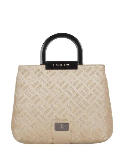 esbeda golden pu textured handbag