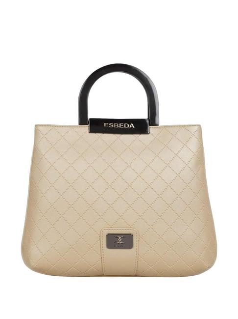 esbeda golden pu textured handbag