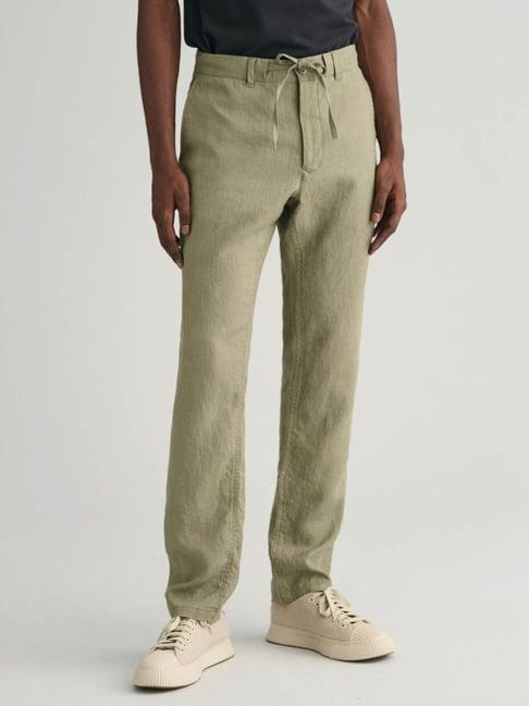 gant solid mid-rise relaxed fit trouser