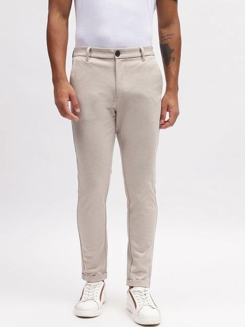 lindbergh beige slim fit trousers