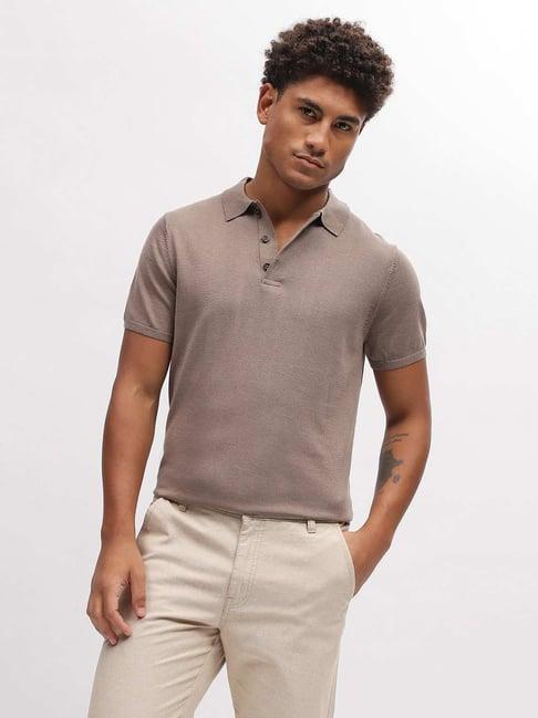 bruun & stengade brown regular fit polo t-shirt