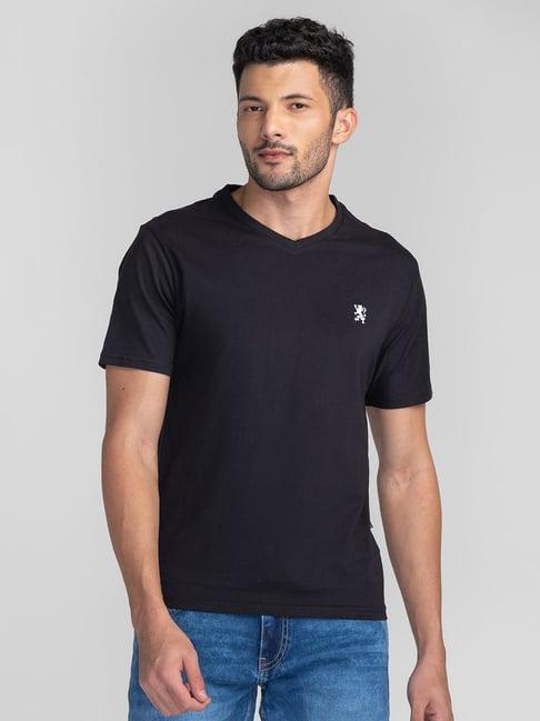 giordano black slim fit v neck t-shirt