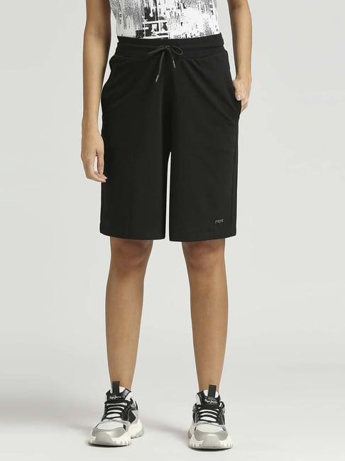 pepe jeans black cotton shorts