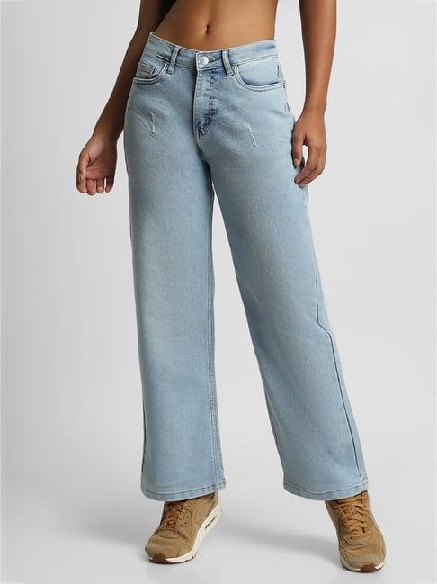 forever 21 blue blended regular fit mid rise jeans