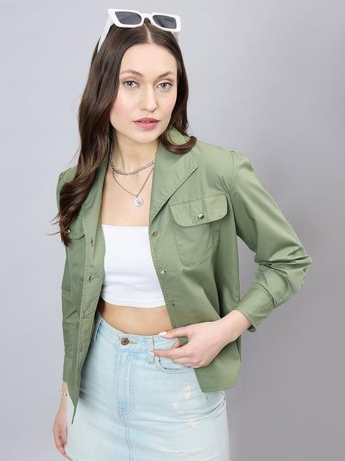 style quotient olive regular fit shacket