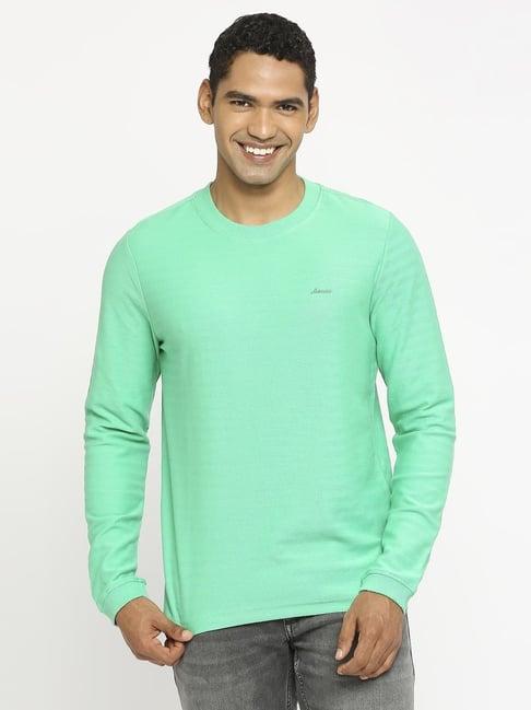 basics green cotton muscle fit t-shirt