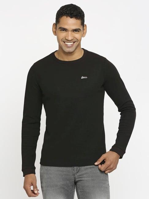 basics black cotton muscle fit t-shirt