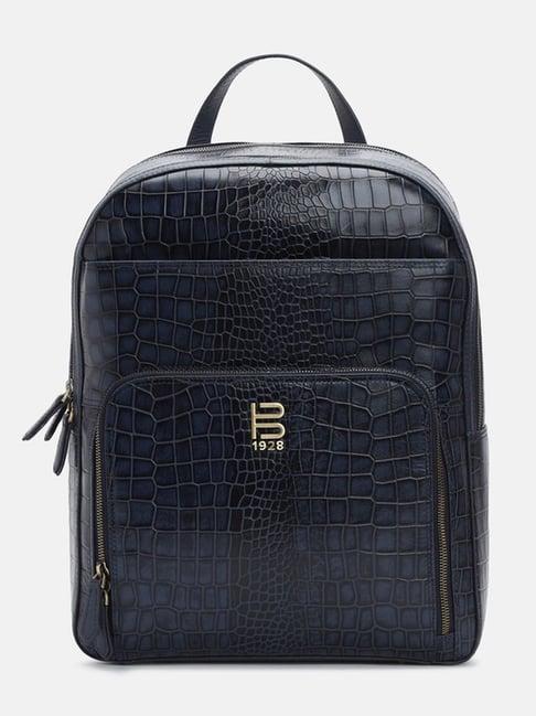 bagatt solofra blue leather textured backpack