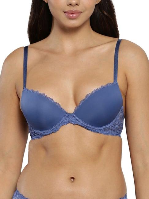 calvin klein navy blue lace regular fit bra