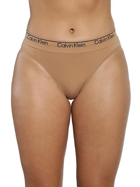 calvin klein beige regular fit bikini bottoms