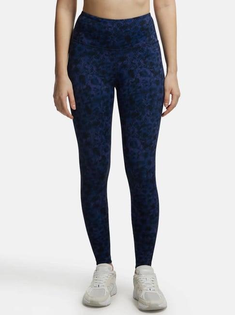 jockey space blue printed sports tights