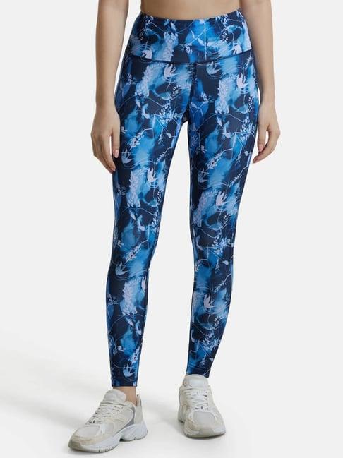 jockey blue & navy printed sports tights