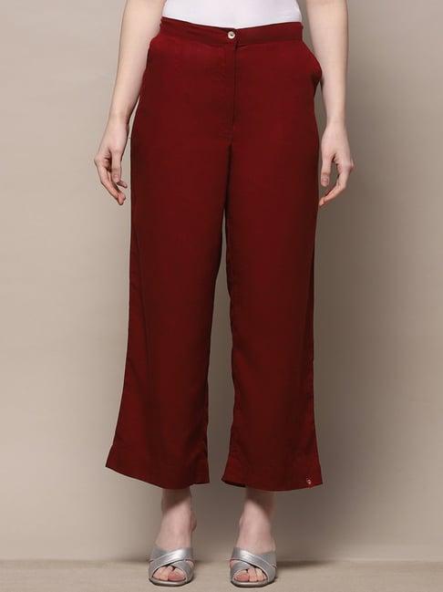 biba maroon cotton palazzos