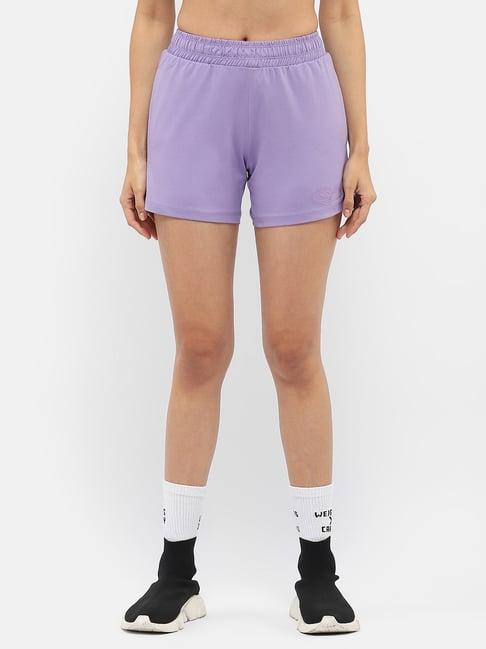 madame m secret lavender graphic print shorts